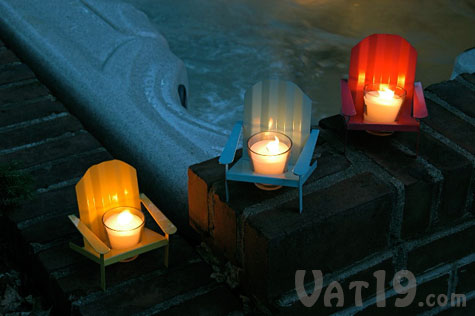 summer flair to any evening with the Adirondack Chair Votive Holders