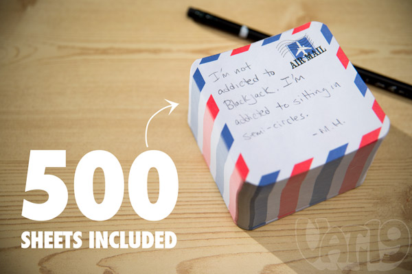 Each Airmail Notepad Launcher includes 500 sheets.