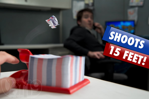 The Airmail Notepad Launcher shoots notes up to 15 feet.