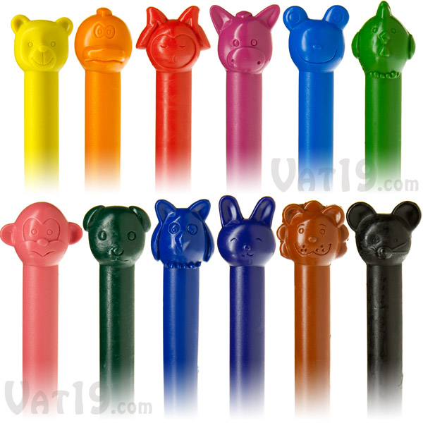 Each set of Animal Crayons includes 6 animal designs.