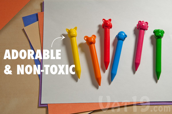 Animal Crayons are non-toxic and conform to ASTM D-4236.
