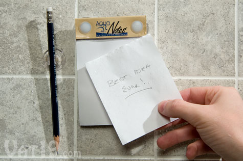 Aquanotes Waterproof Notepad features 40 tear-off waterproof sheets.