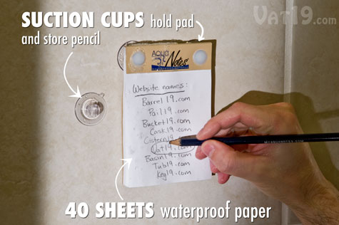 Jot down notes in the shower with the Aquanotes Waterproof Notepad.