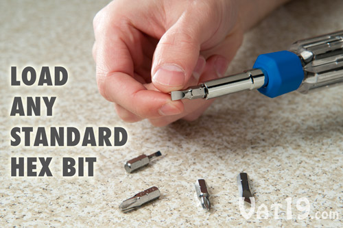You can load the AutoLoader Auto-Loading Multi-Bit Screwdriver with any six bits you wish.