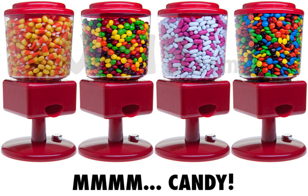 The Automatic Candy Dispenser is compatible with many different types of small candies.