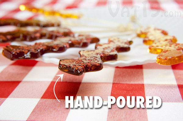Bacon Lollipops are hand poured in the USA.