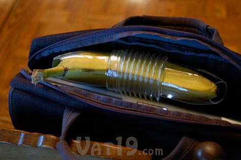 Banana Bunker banana container protects against bruised bananas.