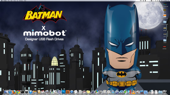 All DC Comic Mimobot Flash Drives come with tons of Batman desktop wallpapers.