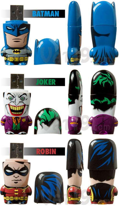 Choose from Batman, Joker, and Robin USB 2.0 Flash Drives.