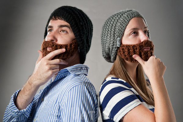 The Original Beard Hat designed by a Canadian snowboarder.