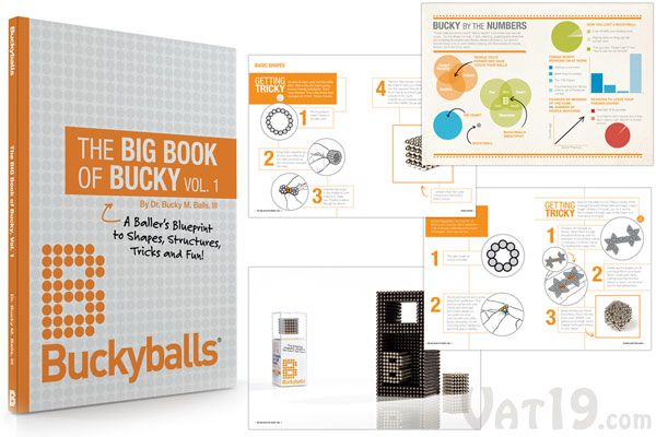 The BuckyBalls Magnetic DeskToy is available in three styles: original nickel BuckyBalls, black nickel BuckyBalls, and gold BuckyBalls.
