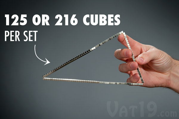 Each set of BuckyCubes includes 125 or 216 cubes.