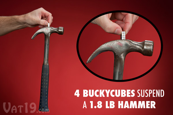 BuckyCubes are made from strong neodymium rare earth magnets.