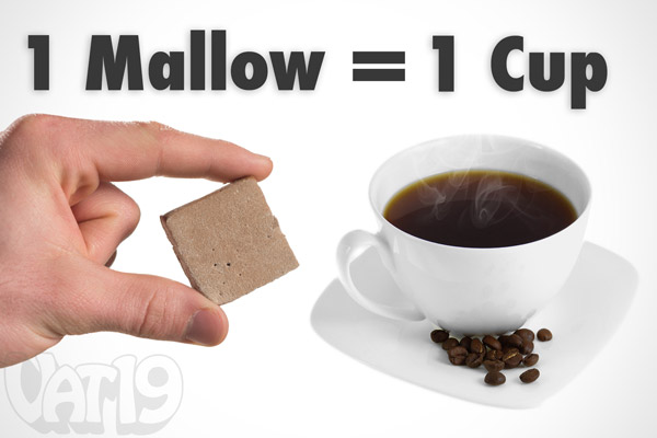 Each Caffex Caffeinated Marshmallow Snack is equivalent to a cup of coffee.