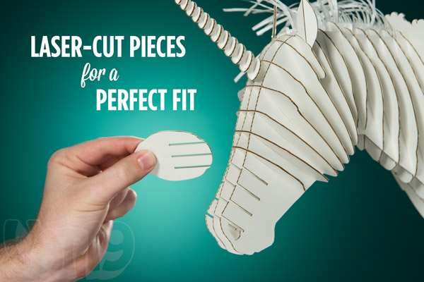 Cardboard Safari Animals are made from laser-cut cardboard to ensure a precision fit.