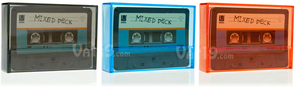 Cassette Tape Playing Cards are available in a variety of case colors.