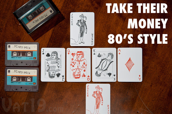 80s nostalgia cassette tape playing cards.