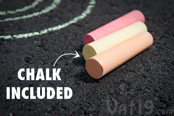 All Chalk City products come packaged with sidewalk chalk.