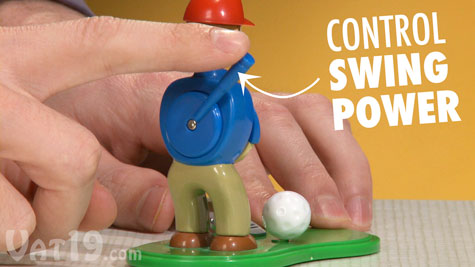 Control the power of the golfer's swing with your finger.