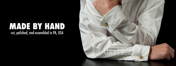 Colt .45 Cufflinks are handmade in the USA.