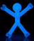 Q-Man Mini Flexible Magnets - Glow in the Dark Blue