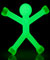 Q-Man Mini Flexible Magnets - Glow in the Dark Green
