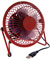 USB Retro Metal Desk Fan - Red