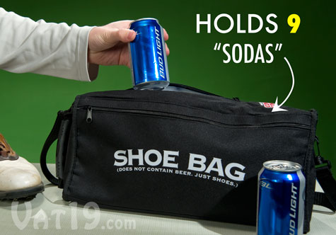 The Covert Cooler holds up to 9 beers.