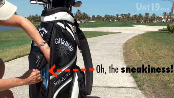 Discreetly store up to 9 cans of beer or soda in your golf bag with the Covert Cooler.