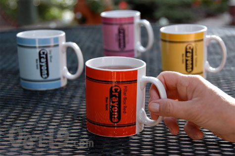 Enjoy a delicious cup of coffee in your colorful Crayon Mugs