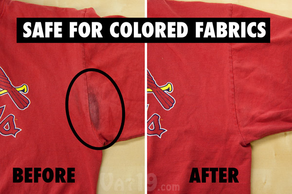 Deo-Go is safe with most colored fabrics.