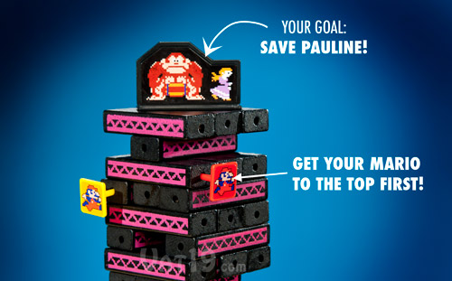 Your goal is to be the first to get your Mario to the top of the tower.