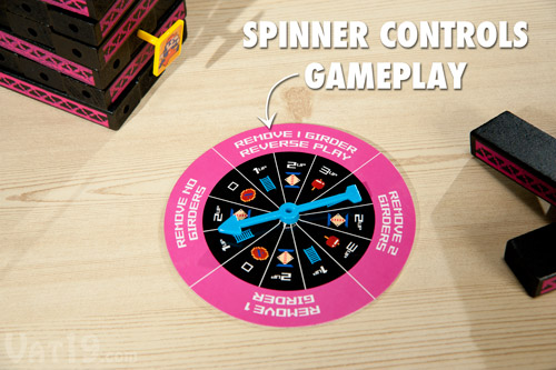 The start of each turn begins by spinning the arrow on the spinner.