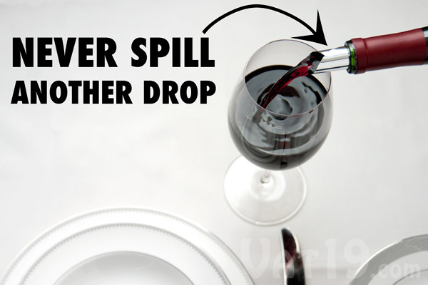 With the Drop Stop Pour Spout, you will never again spill a drop of wine on a fine tablecloth.