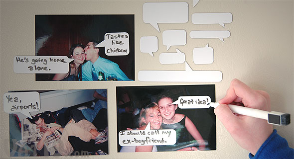Pictures decorated with the Dry-Erase Photo Magnets