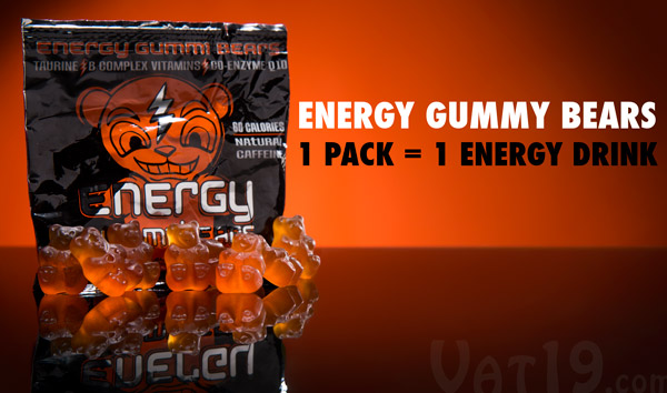 A pack of Energy Gummy Bears is equivalent to a single energy drink.