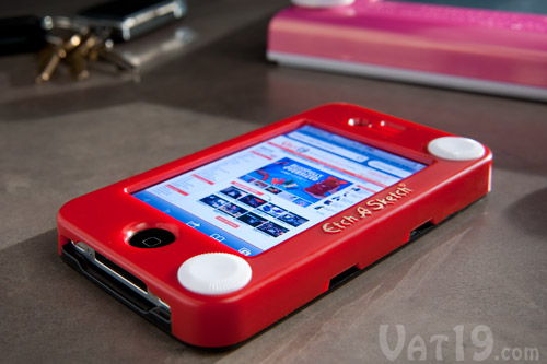 Etch-a-Sketch iPhone 4 Case on a table.