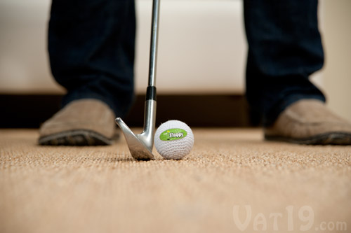 Practice your short game indoors with the Floppy Indoor Golf Ball.