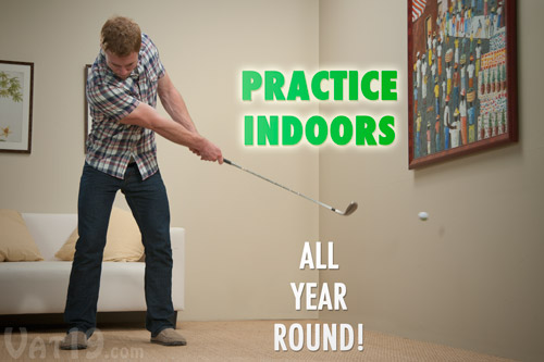 The Floppy Indoor Golf Ball is perfect for practicing your short game all year round.