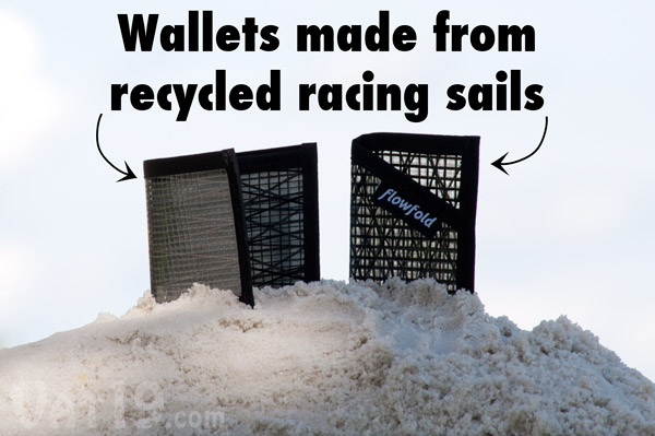 Flowfold Wallets are made from discarded advanced racing sails.