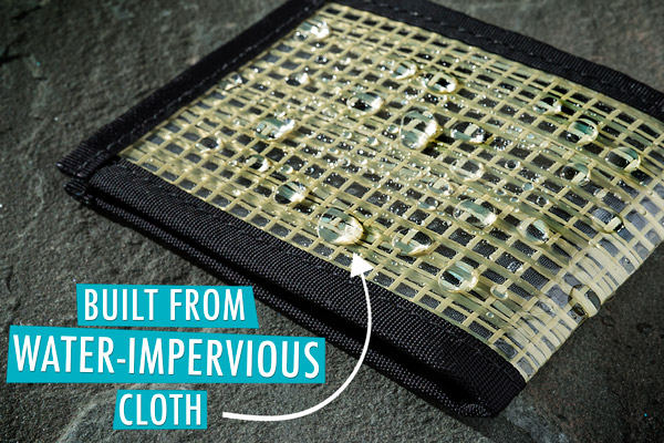 Flowfold Wallets are made from water resistant materials.