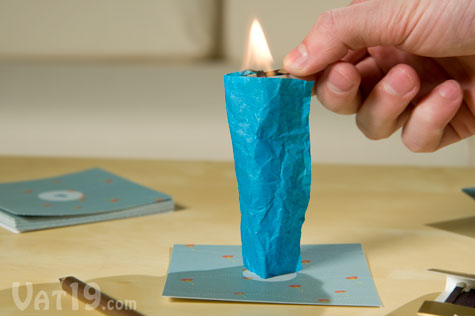 Flying Wish Paper Kit Step 2: Use the included matches to light the wish paper on fire.