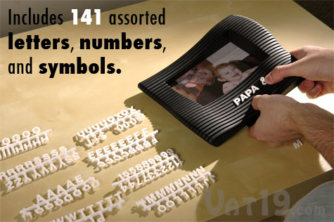 Fonti Frame Letter Board Picture Frame includes 141 letters, numbers, and symbols