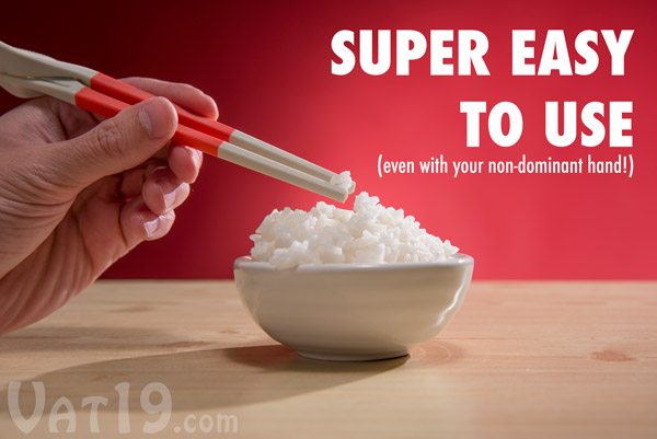 One snapped together, the Fork and Knife Chopsticks make using chopsticks as simply as squeezing.