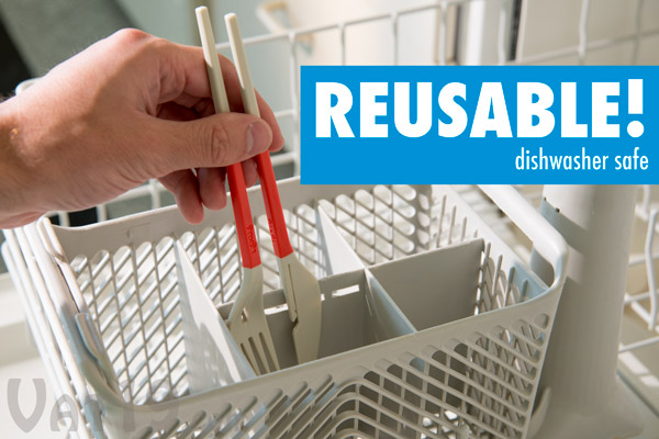 Fork and Knife Chopsticks are dishwasher safe.