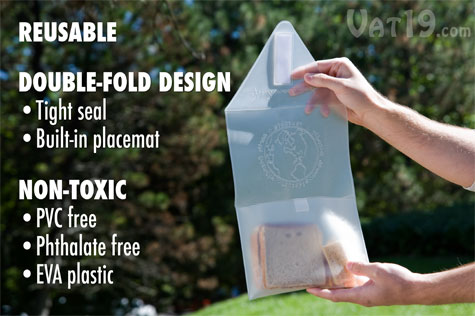 Reusable Fresh Snack Packs feature a double-fold design and are 100% non-toxic.