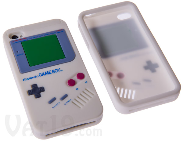 Front and back views of the GameBoy iPhone 4/4S case.