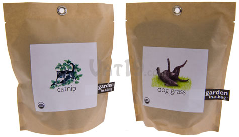 Choose from catnip and dog grass.