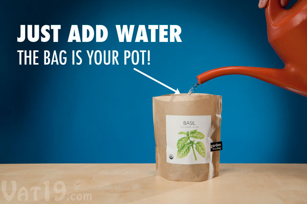 Simply add water to the leak-proof Garden-in-a-Bag