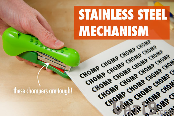 Gator Stapler features a stainless steel mechanism
